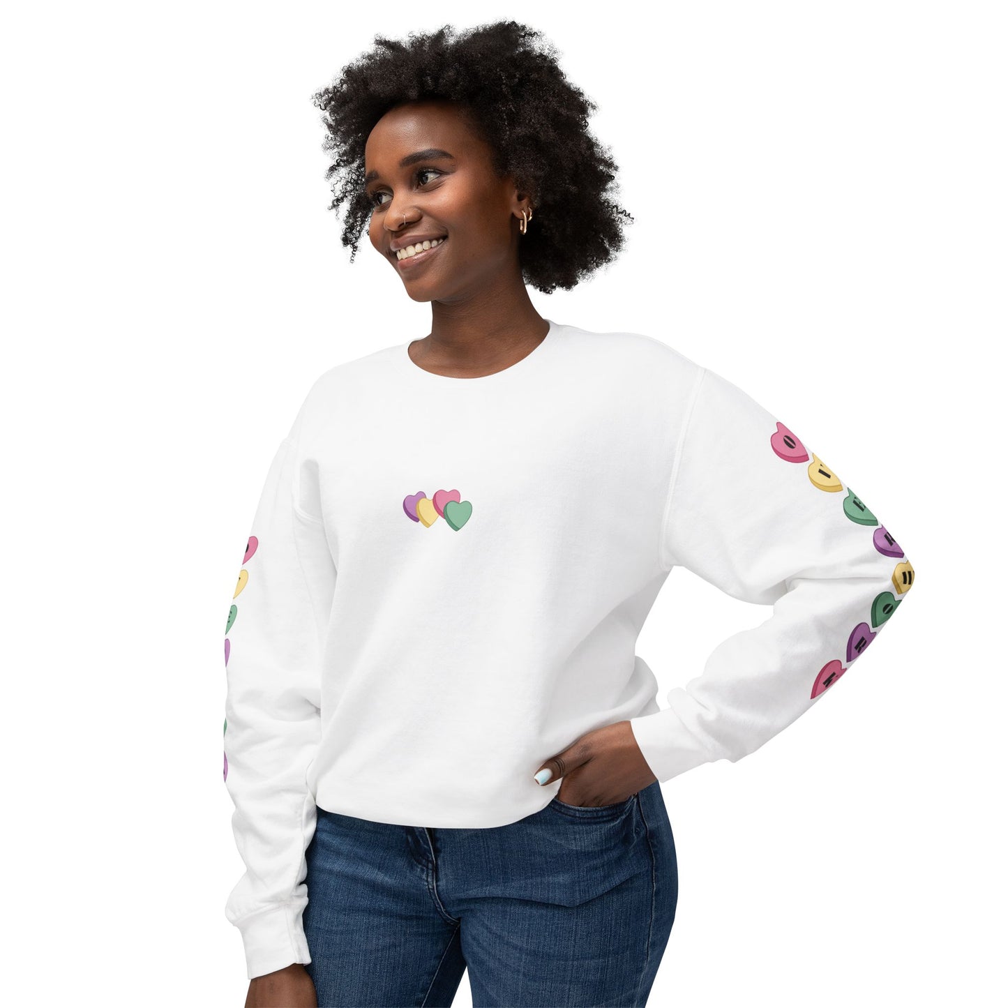 Candy Hearts Lightweight Crewneck Sweatshirt