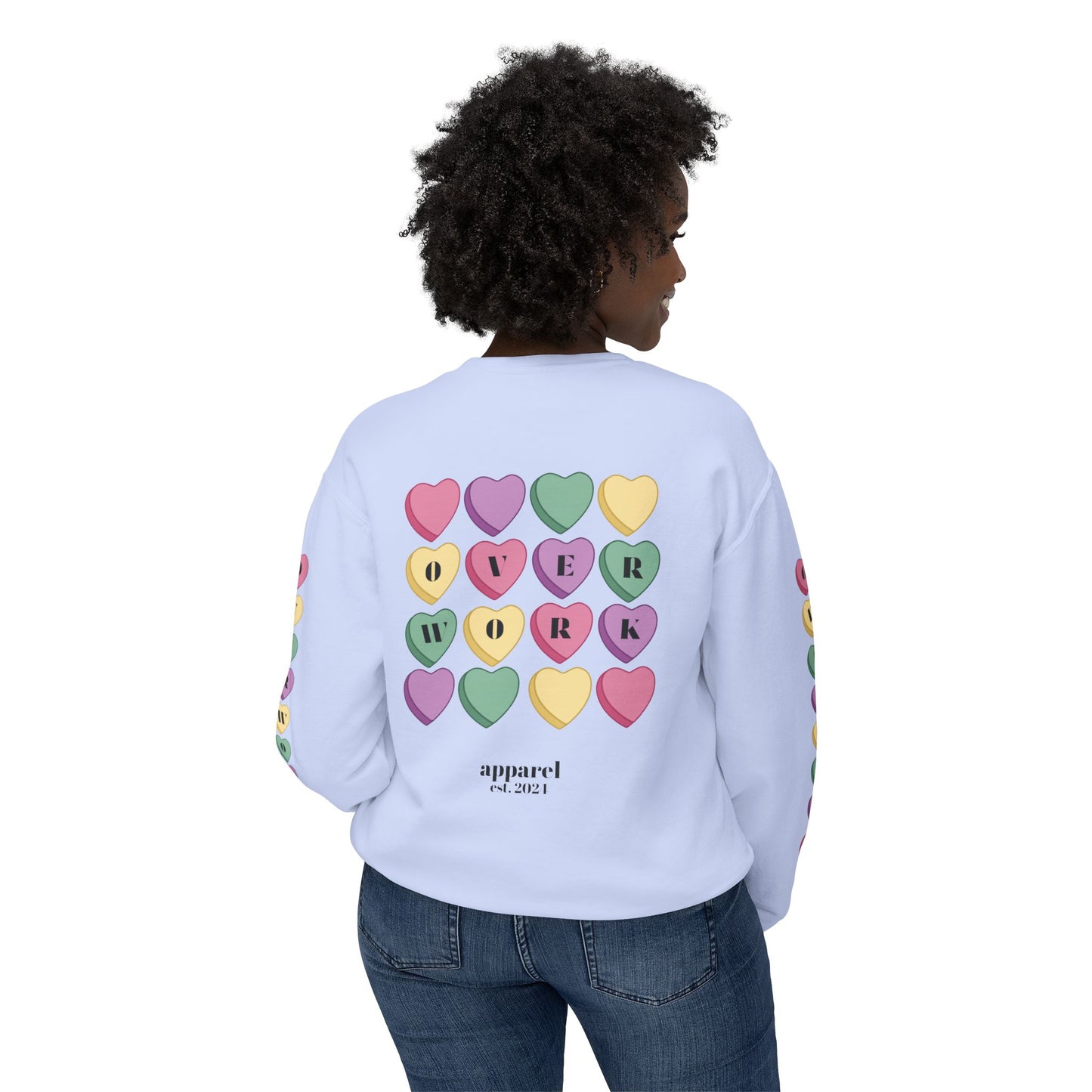 Candy Hearts Lightweight Crewneck Sweatshirt