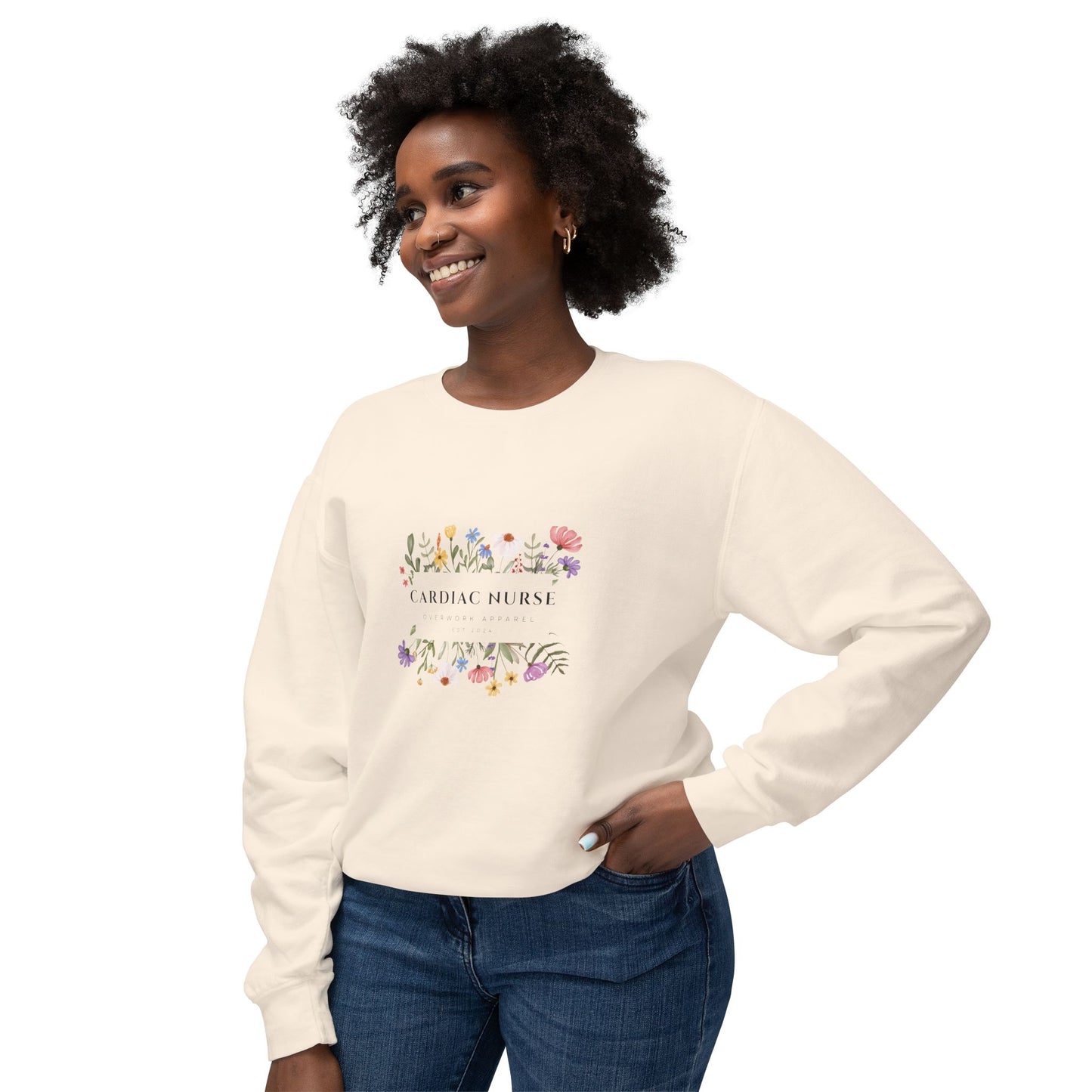 Cardiac Nurse Lightweight Crewneck Sweatshirt