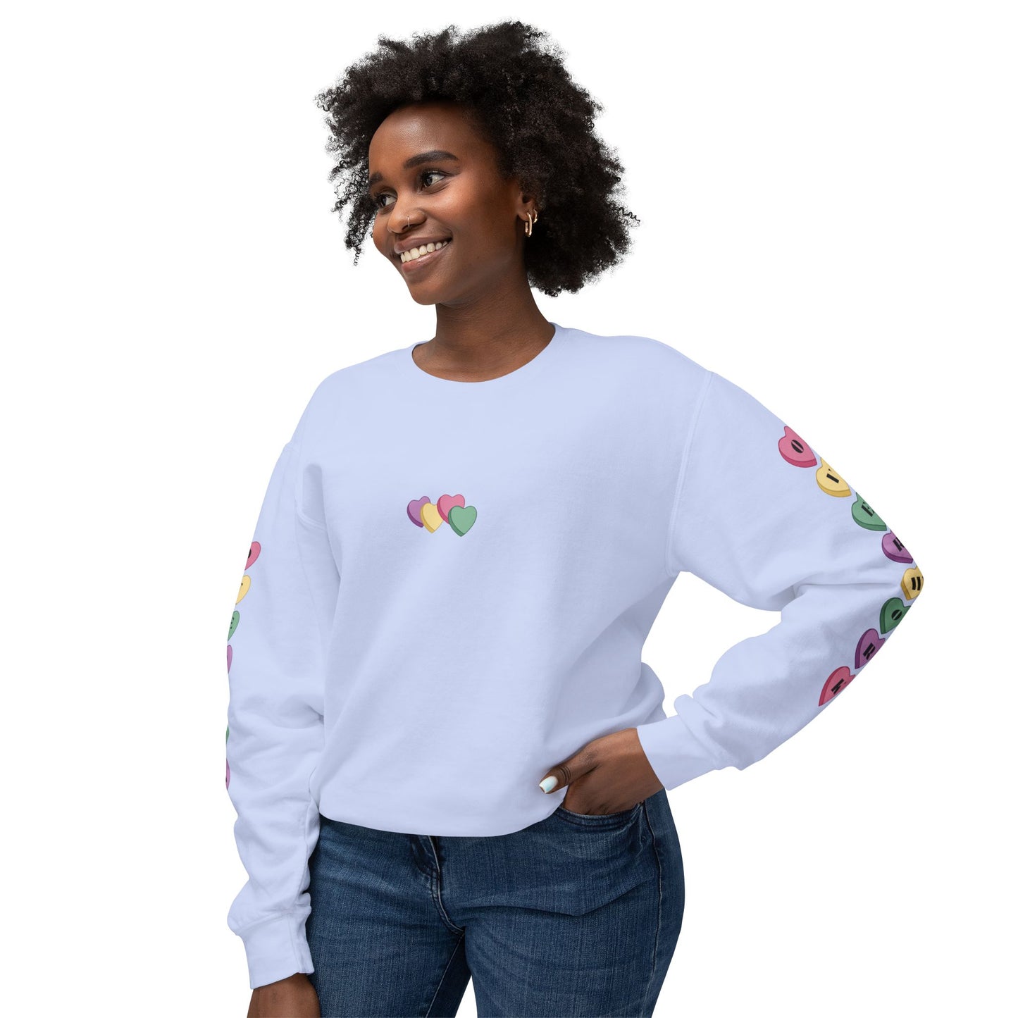 Candy Hearts Lightweight Crewneck Sweatshirt